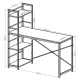 Стол на металлокаркасе BRABIX LOFT CD-005, 1200х520х1200 мм, 3 полки, цвет дуб антик, 641222. Фото товара с разных ракурсов.