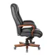 Кресло руководителя Бюрократ T-9925WALNUT/BLACK черный кожа крестовина дерево. Фото товара с разных ракурсов.